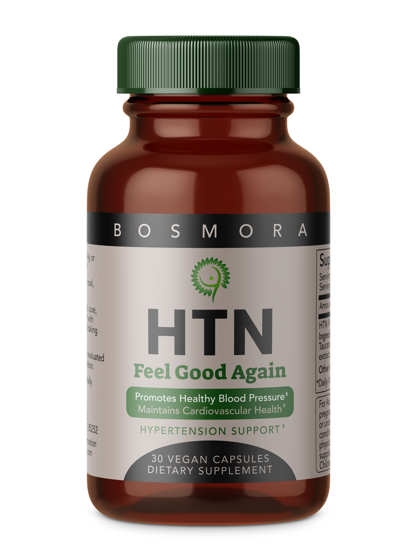 HTN by Bosmora Support for a Healthy Blood Pressure and Promotes Cardiovascular health, 30 Capsules
