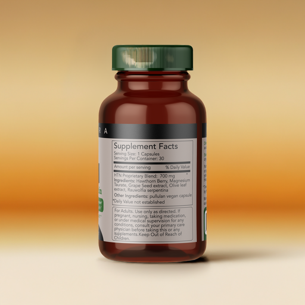 HTN by Bosmora Support for a Healthy Blood Pressure and Promotes Cardiovascular Health, 30 Capsules